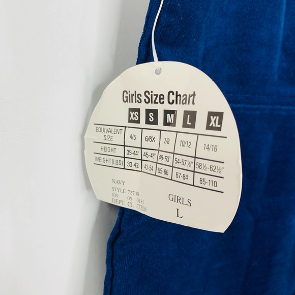 VTG Cherokee Navy Corduroy Pinafore Dress Girl S L - Picture 4 of 7